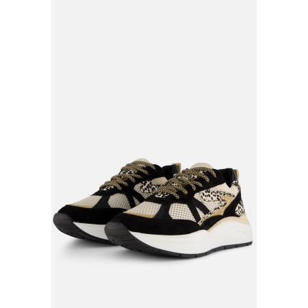 PS Poelman Sneakers zwart Textiel