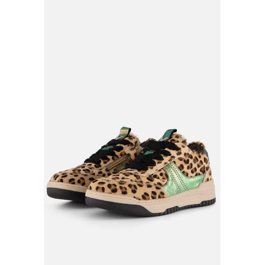 Vingino Bold Rosali Leopard Sneakers beige Leer Bruin