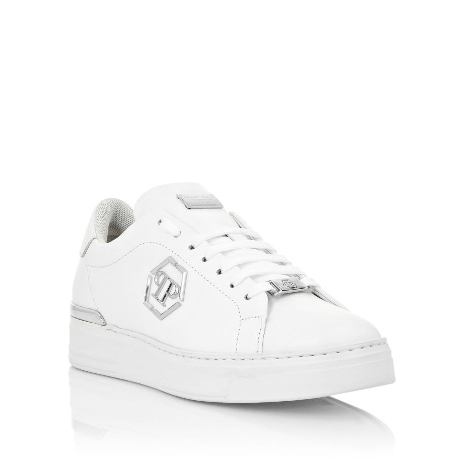 Philipp Plein Sneakers laag Hexagon zilver / wit Wit