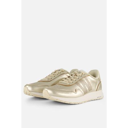 Woden Nora Natural Soft Sneakers goud Leer