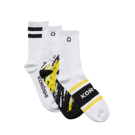 KOROSHI KOROSHI Sokken geel / zwart / wit