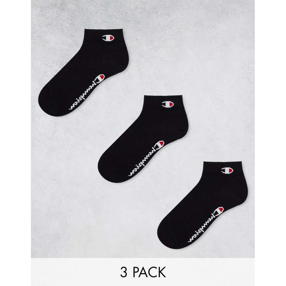 Champion - Set van 3 paar lage sokken in zwart Zwart