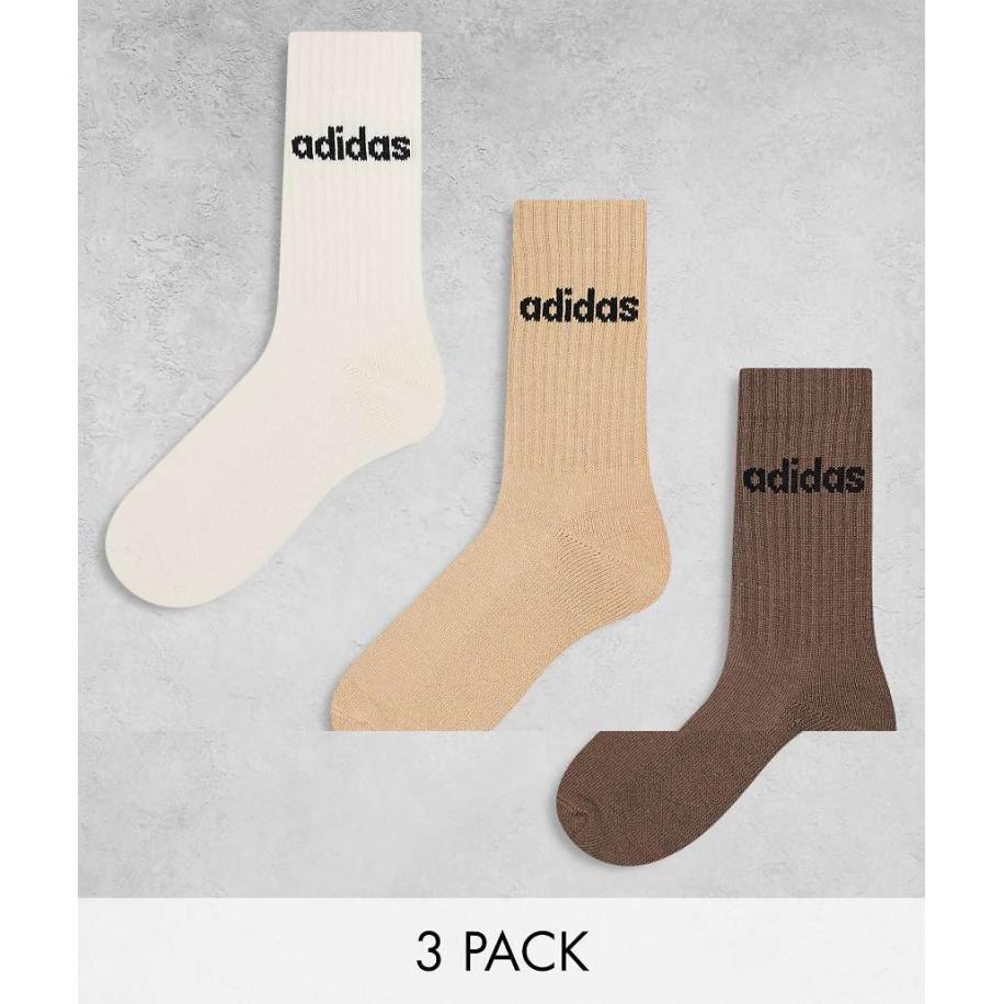 adidas Training Set van 3 paar sokken in neutrale kleuren-Veelkleurig Multicolor