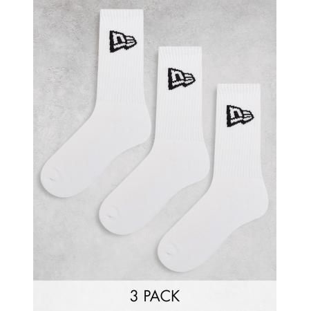 New Era - Set van 3 paar sokken met vlaglogo in wit