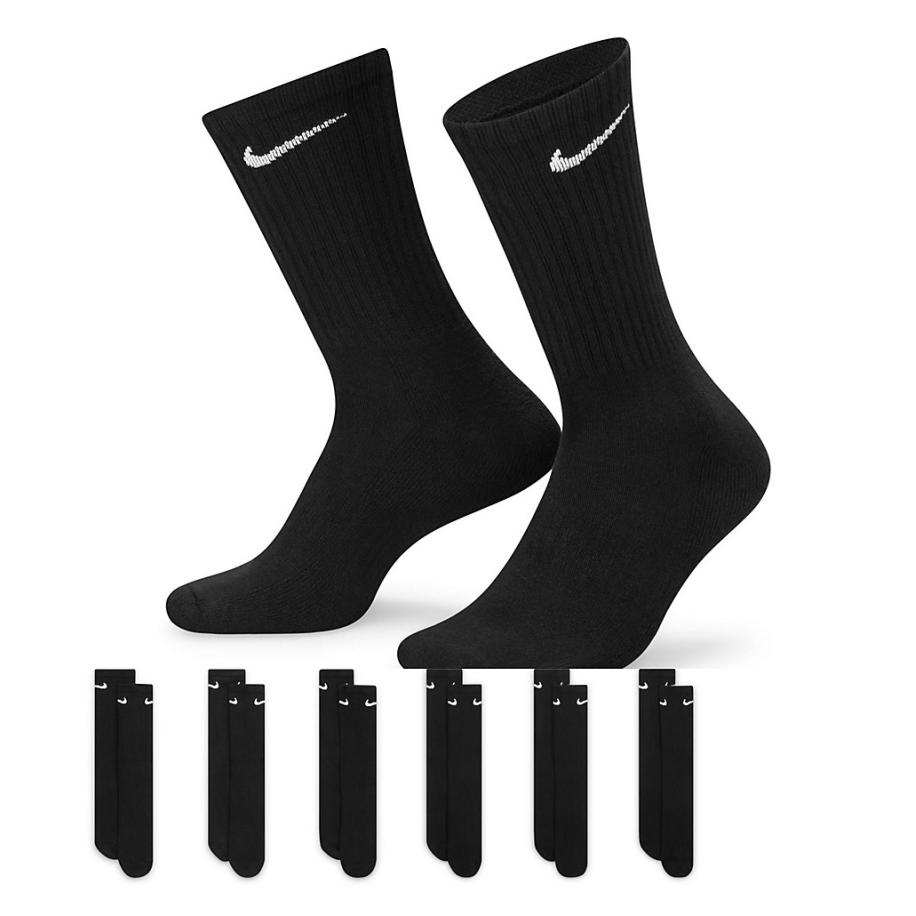 Nike Training - Everyday Cushioned - Set van 6 paar sportsokken in zwart Zwart