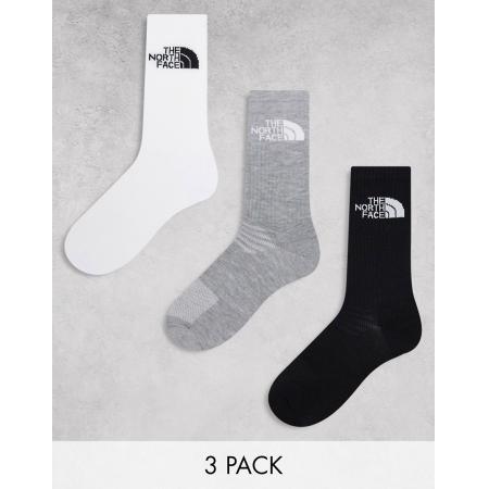 The North Face Simple Dome Set van 3 paar sokken met logo in wit, grijs en zwart