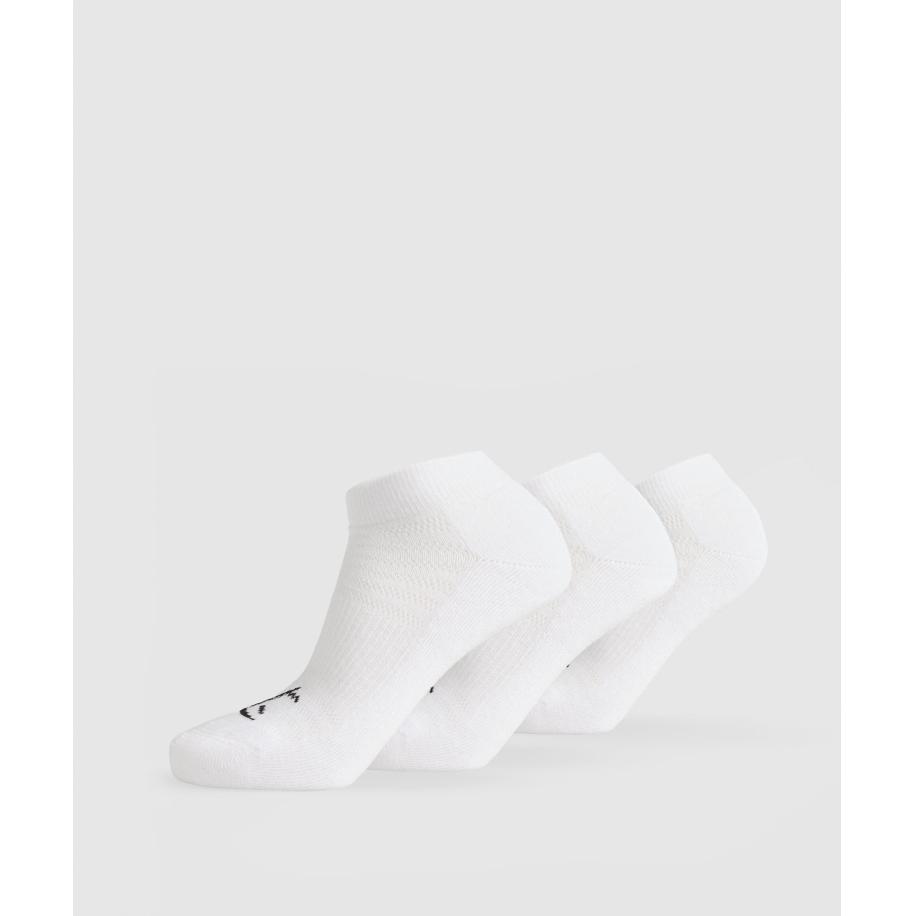 Gymshark Trainer Socks 3pk White Wit