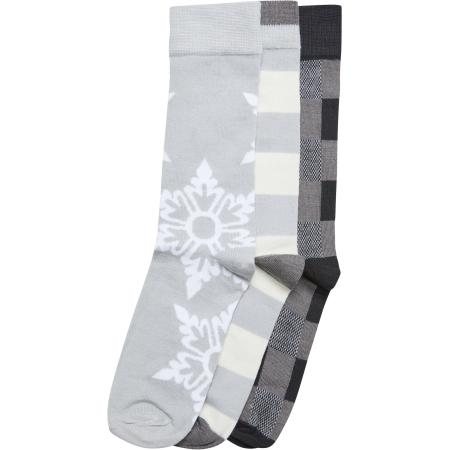 Urban Classics Urban Classics Sokken Christmas Snowflakes antraciet / lichtgrijs / grijs gemêleerd / wit