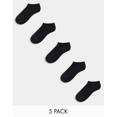 ASOS DESIGN Set van 5 sportsokken in zwart
