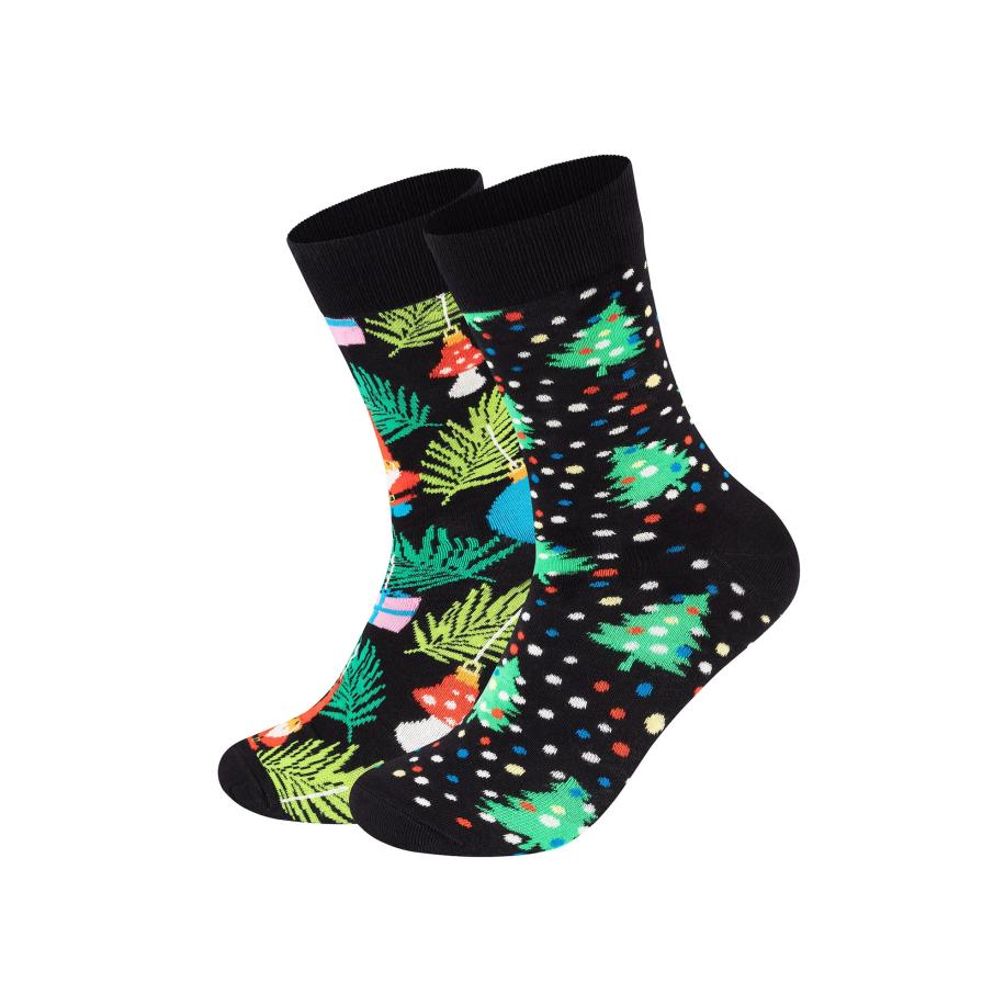 Happy Socks Sokken Holiday Tree turquoise / appel / donkeroranje / zwart Zwart