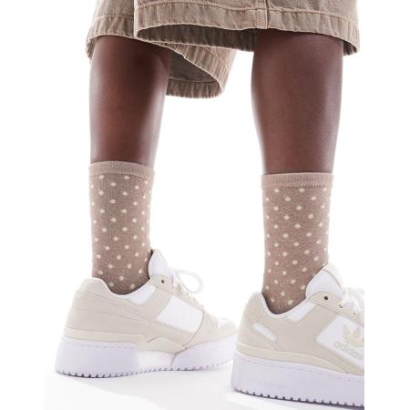 Pieces Glittersokken met stippen in beige-Neutraal