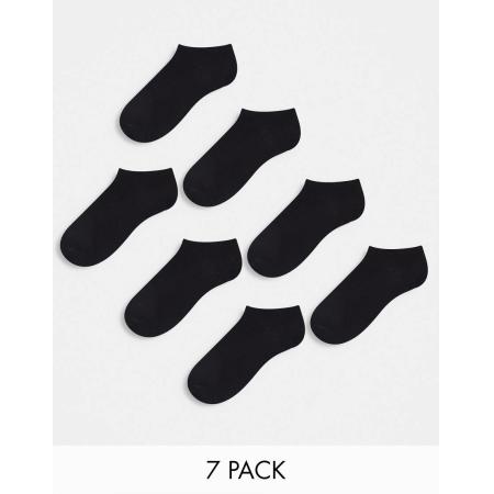 ASOS DESIGN Set van 7 sportsokken in zwart