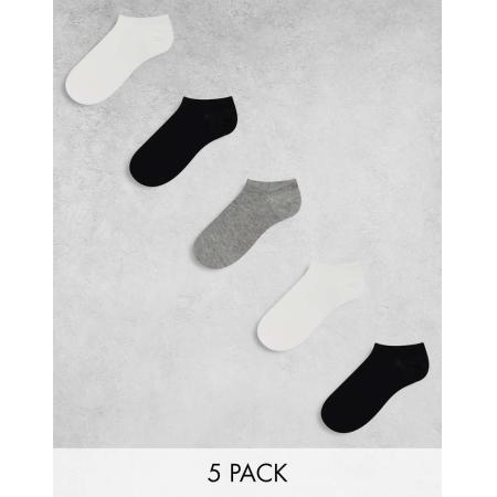 ASOS DESIGN Set van 5 paar sportsokken in multi-Veelkleurig