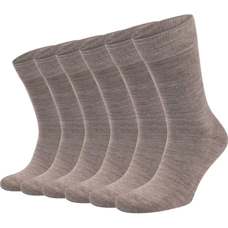Suitable Merino Sokken Taupe 6-Pack Bruin