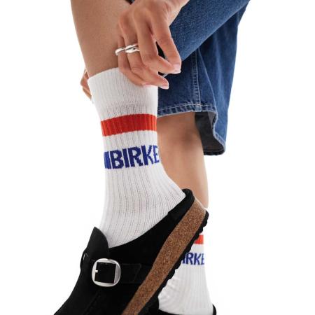 Birkenstock Uniseks katoenen tennissokken in wit