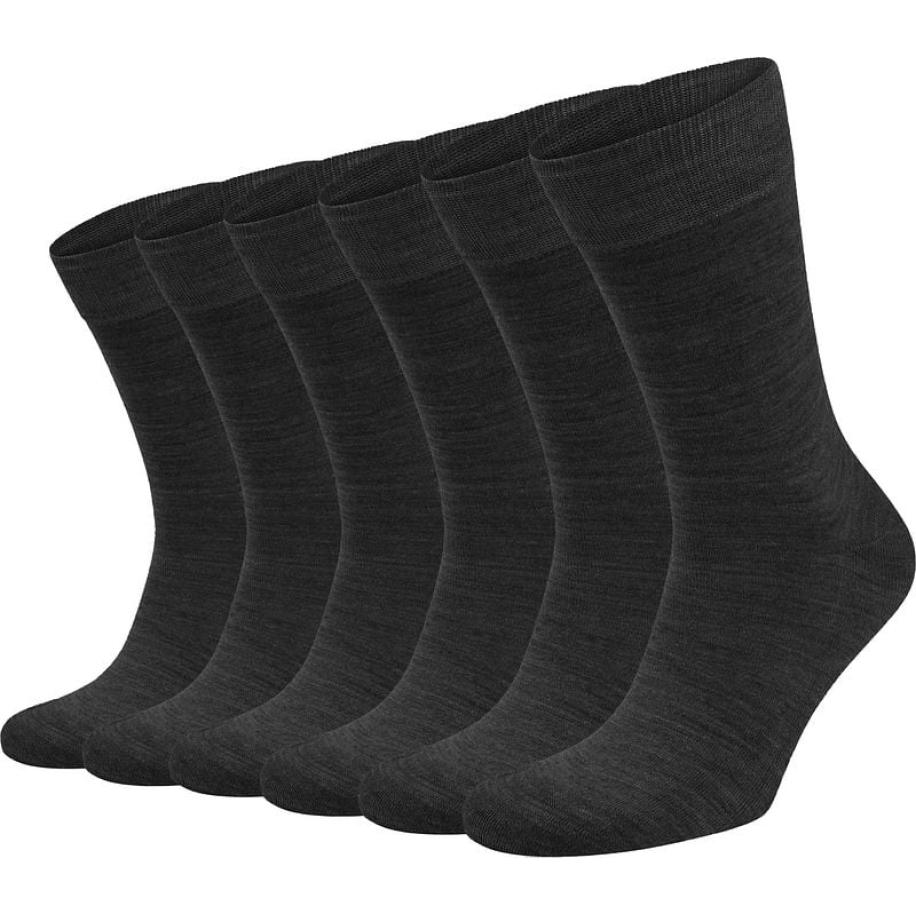 Suitable Merino Sokken Antraciet 6-Pack Grijs