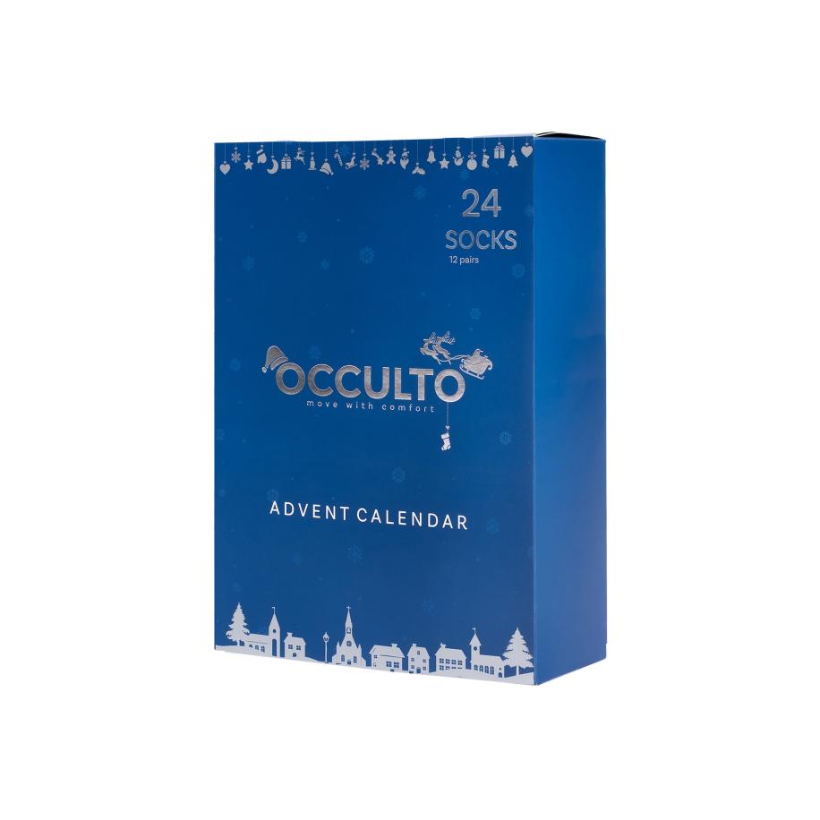 Occulto Occulto Sportsokken Adventskalender blauw / wit -