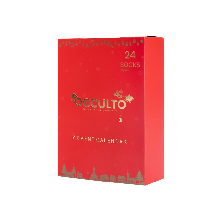 Occulto Occulto Sportsokken Adventskalender rood / wit -