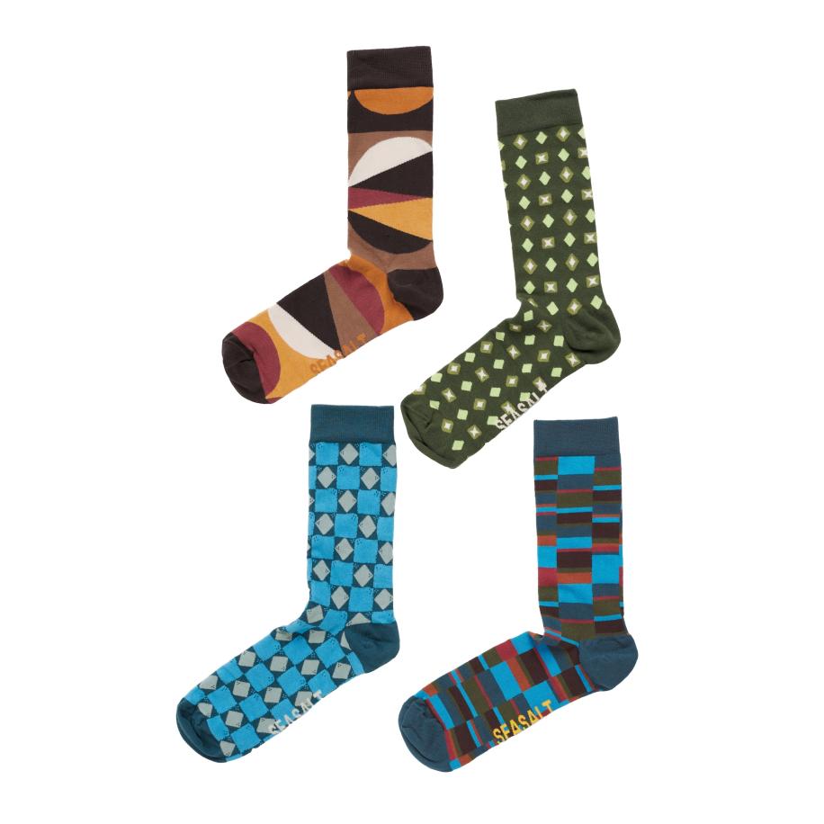 Seasalt Cornwall Sokken blauw / groen / oranje / zwart Multicolor