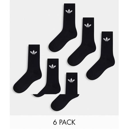 adidas Originals Set van 6 paar sokken met Trefoil-logo in zwart