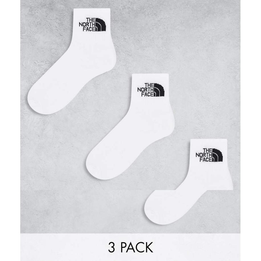 The North Face Simple Dome Set van 3 paar enkelsokken met logo in wit Wit