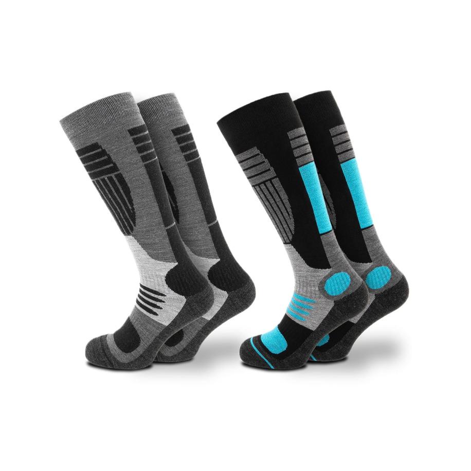 Occulto Occulto Sportsokken Ski Maria turquoise / lichtgrijs / grijs gemêleerd / zwart -