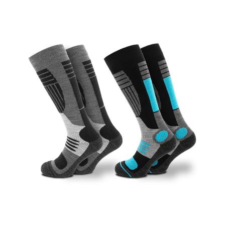 Occulto Occulto Sportsokken Ski Maria turquoise / lichtgrijs / grijs gemêleerd / zwart