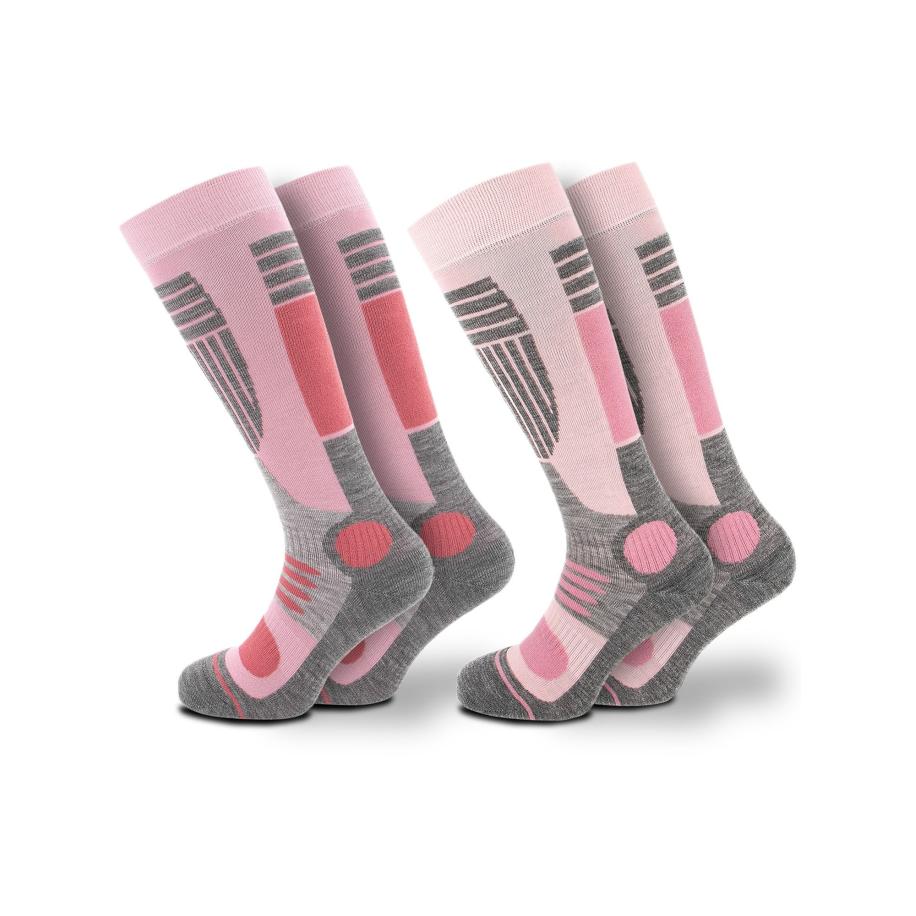 Occulto Occulto Sportsokken Ski Maria grijs / magenta / lichtroze -