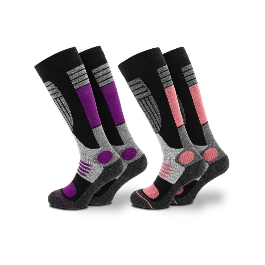 Occulto Occulto Sportsokken Ski Maria grijs gemêleerd / lila / rosa / zwart -