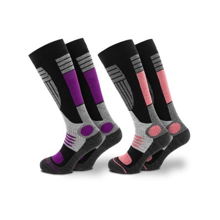 Occulto Occulto Sportsokken Ski Maria grijs gemêleerd / lila / rosa / zwart