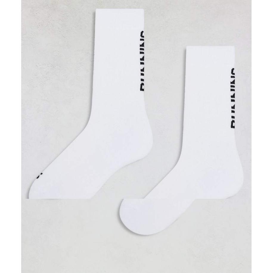4505 - Run Club - Set van 2 paar sokken met opdruk en antibacteriële afwerking in wit Wit