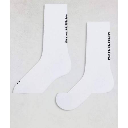 4505 - Run Club - Set van 2 paar sokken met opdruk en antibacteriële afwerking in wit