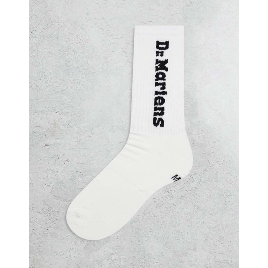 Dr Martens Uniseks sokken met verticaal logo in wit Wit