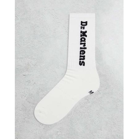 Dr Martens Uniseks sokken met verticaal logo in wit