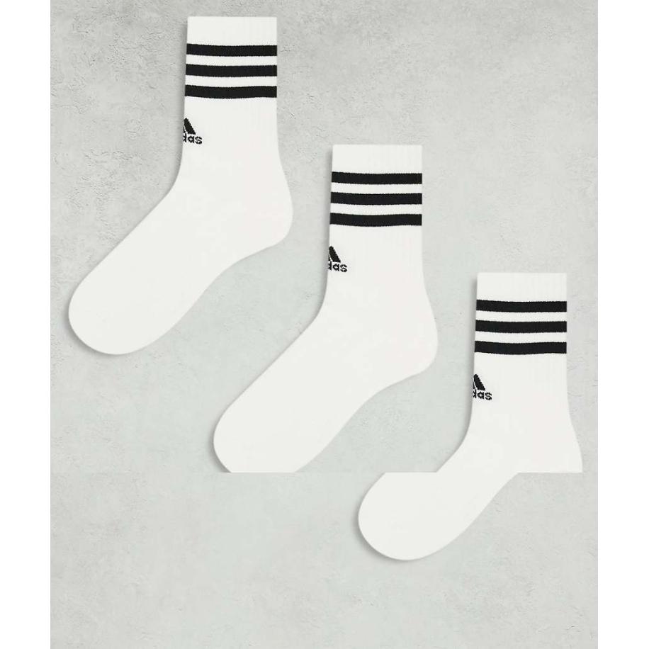adidas Training Set van 3 paar sokken met 3-Stripes in wit Wit