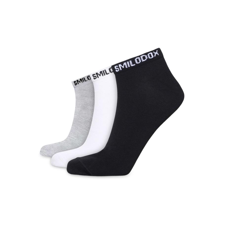Smilodox Smilodox Sokken 3er Sneaker Socks zwart -