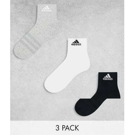 adidas Training Set van 3 paar enkelsokken in zwart, wit en grijs-Veelkleurig