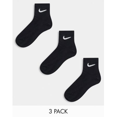 Nike Training - Everyday - Set van 3 paar lichtgewicht enkelsokken in zwart
