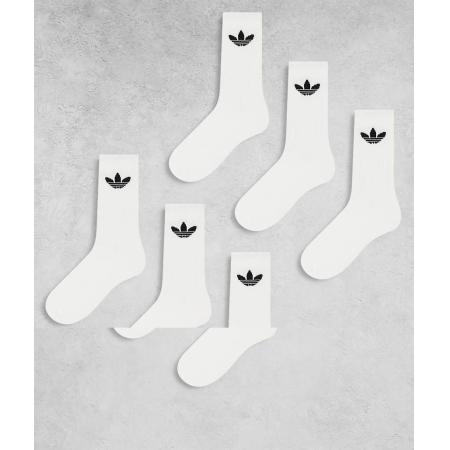 adidas Originals Set van 6 paar sokken met Trefoil-logo in wit
