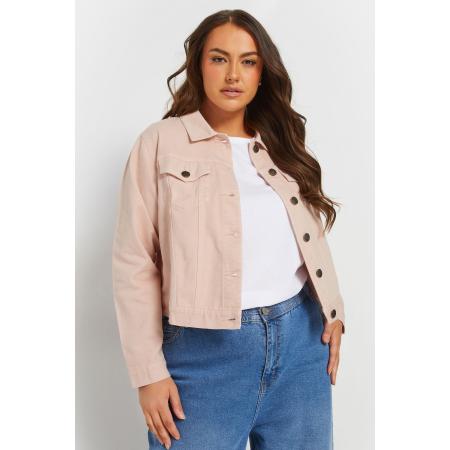 Yours Klassiek Denim Jack Van Katoen In Lichtroze Size 62-64