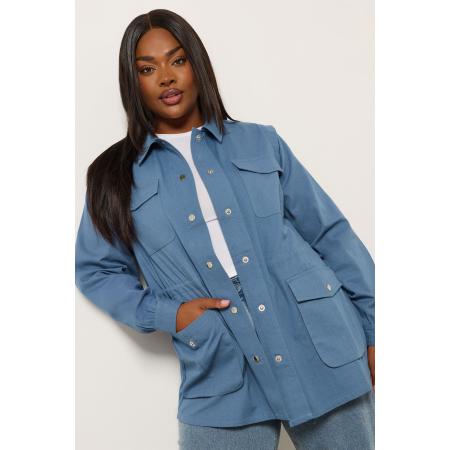 Yours Curve Blue Carpenter Jacket Size 58-60