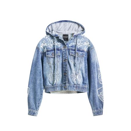 Desigual Desigual Tussenjas blauw denim / wit