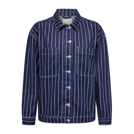 Only ONLY Tussenjas Edie blauw denim / wit