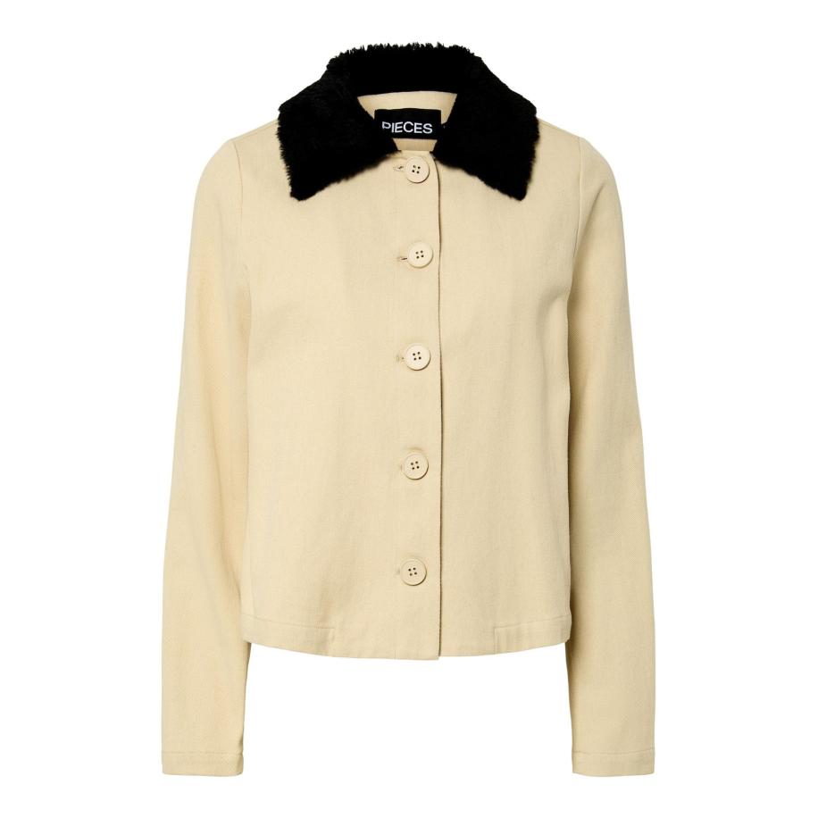 Pieces PIECES Tussenjas PCJackie beige / zwart -