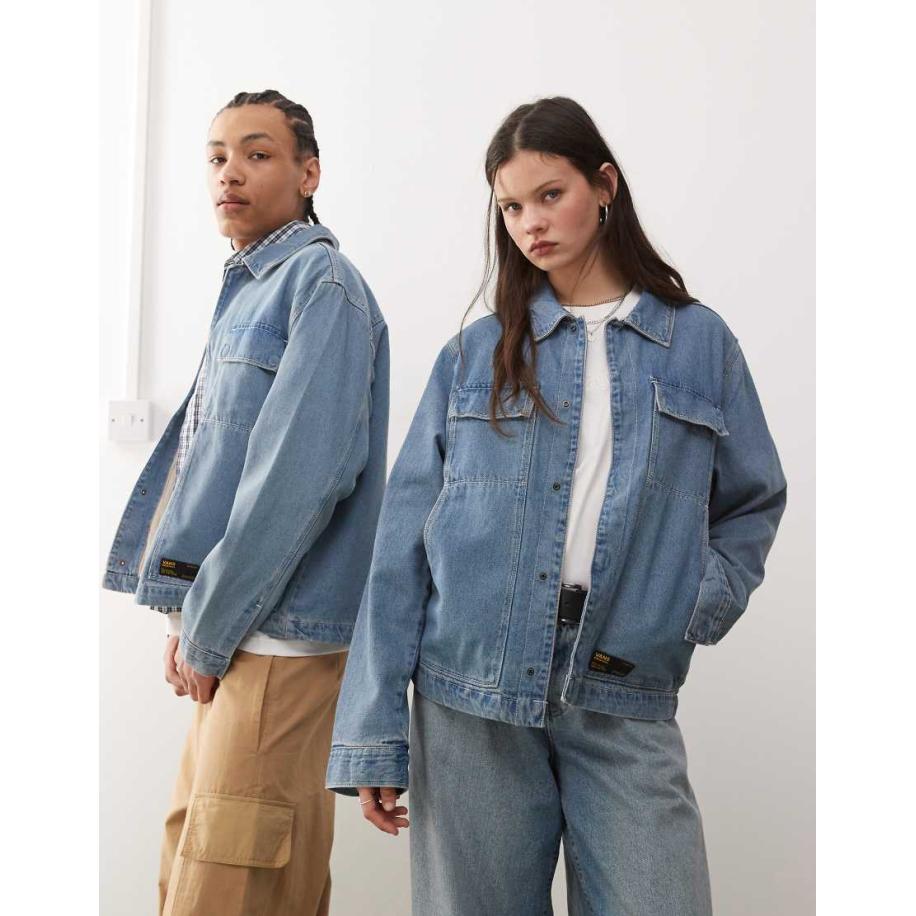 Vans - Mcavoy - Denim stationsjas in blauw met wassing Blauw