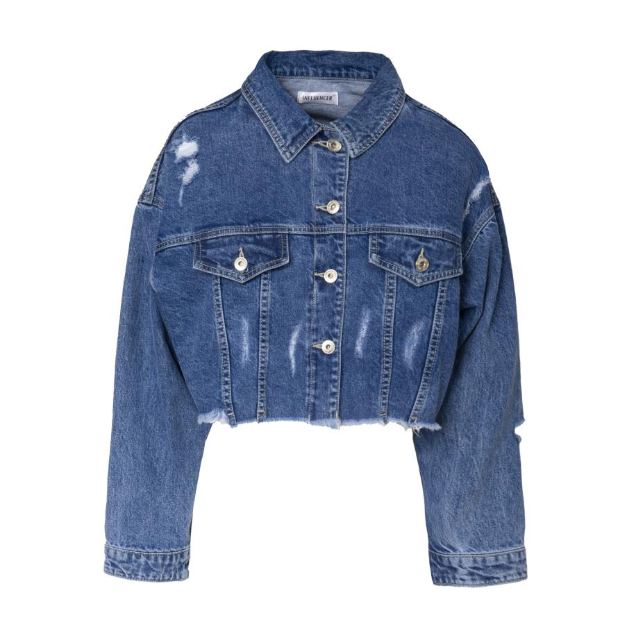 Influencer Influencer Tussenjas blauw denim -