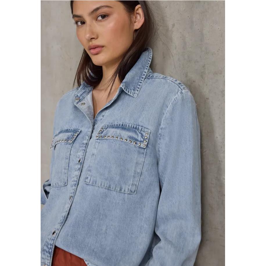 Street One Overhemd van gebleekte denim Blauw