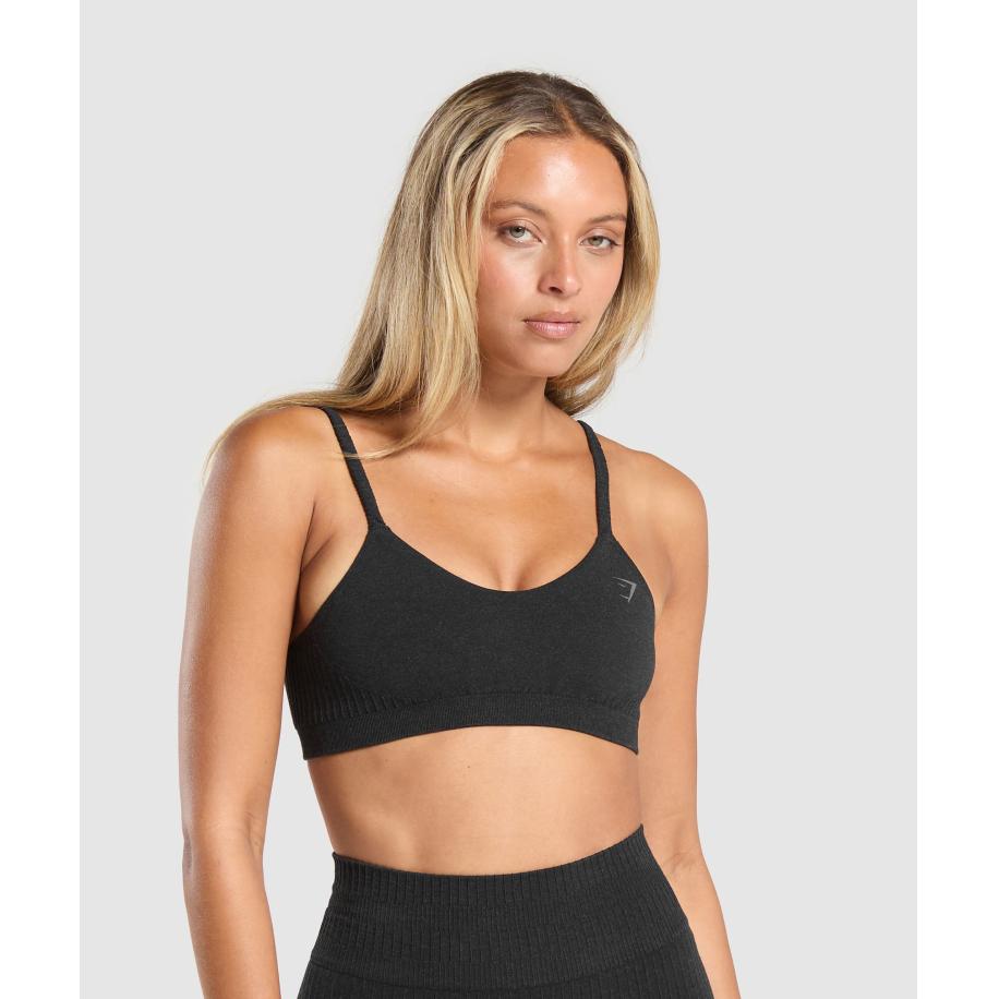 Gymshark Luxe Seamless Bralette Coal Marl Multicolor