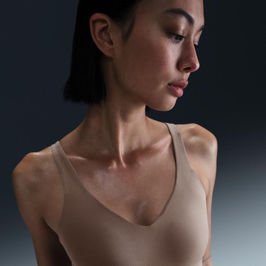 Nike Alate Medium Support lange padded sport-bh met medium ondersteuning - Bruin Bruin