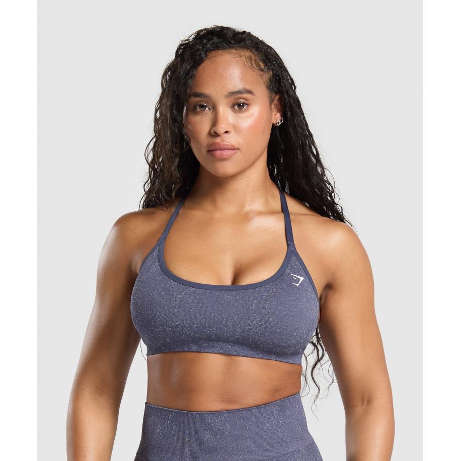 Gymshark Adapt Fleck T-Back Bra Weighted Purple/Metal Purple Paars